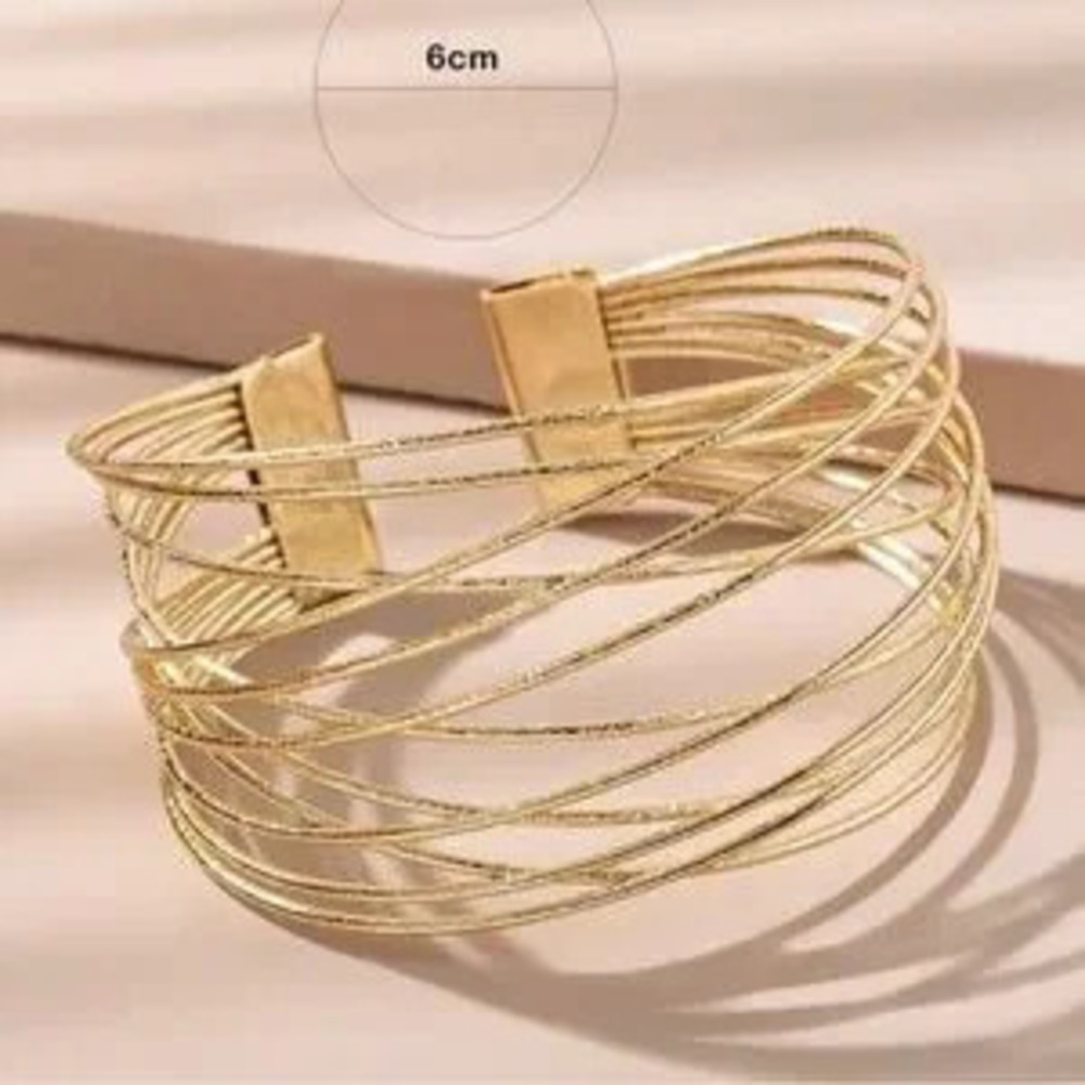 Gold 1pc Cuff Bracelet